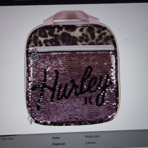 Hurley Flip Sequin Lunch Bag Multi Brown Pink ONE Size New - Picture 1 of 11